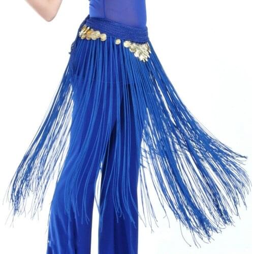 Multicolor Hand Made Belly Dance Accessories Women Dancewear Long Tassel Belly Dance Hip Scarf