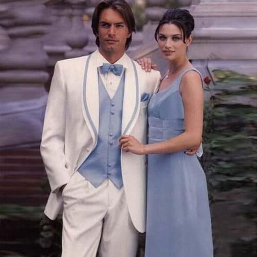 Mans Suits For Wedding Wide Shawl Lapel Best Man Blazers Suit Slim Fit Groom Tuxedos Dinner Suit Three Piece(Jackert+Pants+Vest)