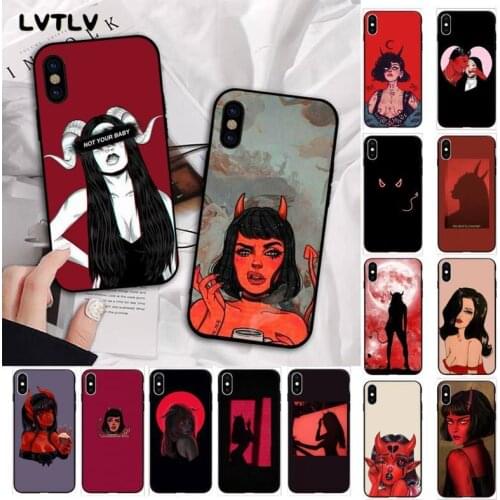 LVTLV Sexy Devil Woman Soft Silicone Black Phone Case For iphone 12pro max 11 pro XS MAX 8 7 6 6S Plus X 5S SE 2020 XR cover