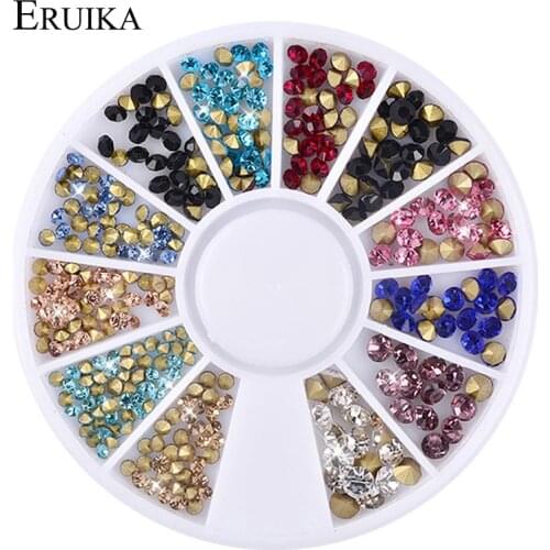 ERUIKA DIY Nail Art Wheel Tips Crystal Glitter Rhinestone 3D Nail Art Decoration white AB Color Acrylic Rhinestone for Nail