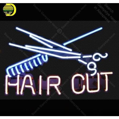 Neon light Signs Hair Cut Neon Bulb sign Lamp Handcrafted Beer Bar PUB shop display Business neon Letrero Neons enseigne lumine