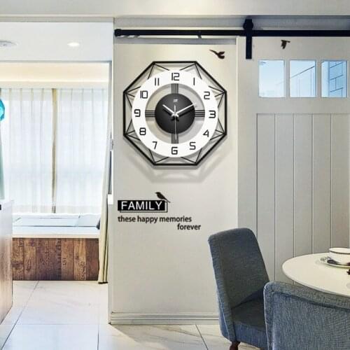 Nordic Luxury Wall Clock Home Decor Digital Silent Quartz Wall Clock Simple Special Shape Wall Stickers Home Decor Living Room