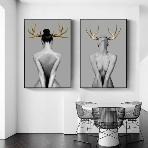Nordic Art Sexy Nude Woman Canvas Art Posters And Prints Modern Abstract Girls Canvas Paintings On the Wall Art Pictures Cuadros