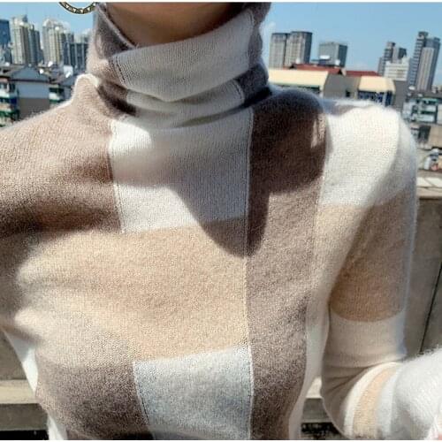 2021 new autumn winter knitted slim high-neck Wool Sweater bottoming long-sleeved minimalist womens pullover casual all-match