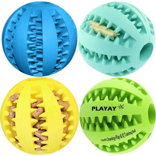 New Pet Toys 5CM Dog Toys Interactive Elasticity Ball Natural Rubber Leaking Ball Tooth Clean Ball Cat Dog Chew Interactive Toys
