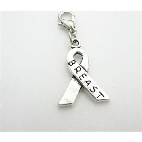 New 20pcs/lot Silver Breast Dangle Charms Lobster Clasp DIY Bracelet Necklace Pendants Jewelry Hanging Charms