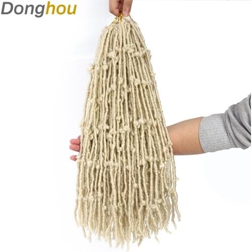 World New Hair Long Distressed Butterfly locs Crochet Hair 3 Packs Soft Butterfly Hair Pre Looped 613 Blonde Synthetic Hair