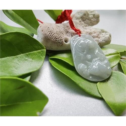 Natural Jade Goldfish Jadeite Emerald Necklace Carved Charm Jewellery Fashion Amulet for Men Women Lucky Gifts