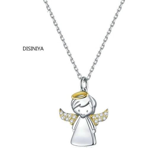 DISINIYA Little Angel Short Necklace for Women 925 Sterling Waterdrop Stone Collar Luxury Brand Jewelry 2020 New Mode ZBSN00186
