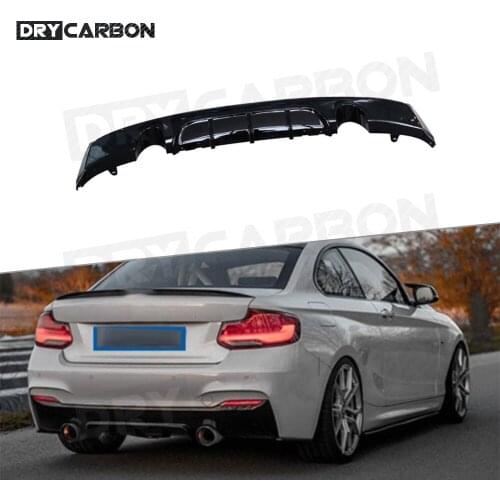 PP Car Rear Bumper Lip Spoiler Diffuser for BMW 2 Series F22 M Sport 2014-2017 Rear Diffuser Gloss Black Car Style