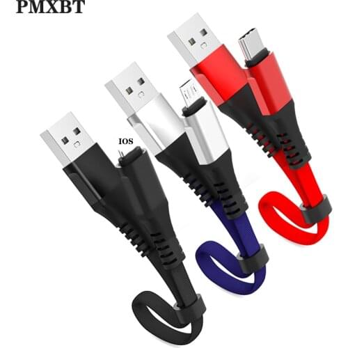 Portable 30cm USB Cable Micro USB Type C Charger 2.4A Fast Charging For Xiaomi 9 Samsung S8 USB C Android Phone Cable Short Cord