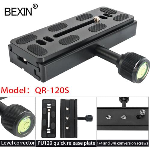 QR120 camera adapter clamp quick release clamp long plate mount clamp telephoto clamp for Arca standard tripod head camera