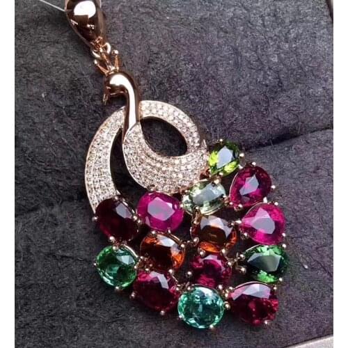 QTT Luxury Rose Gold Color Vintage Womens Pendant Necklace Animal Peacock Crystal Diamond Luxury Sweater NecklacesParty Jewelry