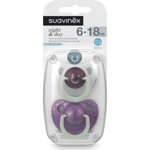 SUAVINEX - NIGHT & DAY CHUPETE SILICONA 6 - 18 MESES (2 UNIDADES)