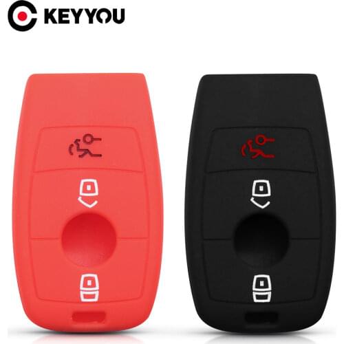 KEYYOU 20x Silicone 3 Buttons Key CaseFor Car For Mercedes Benz E300 E300L W213 E200 E200L E Class 2018 2017 2016 Key Cover Fob