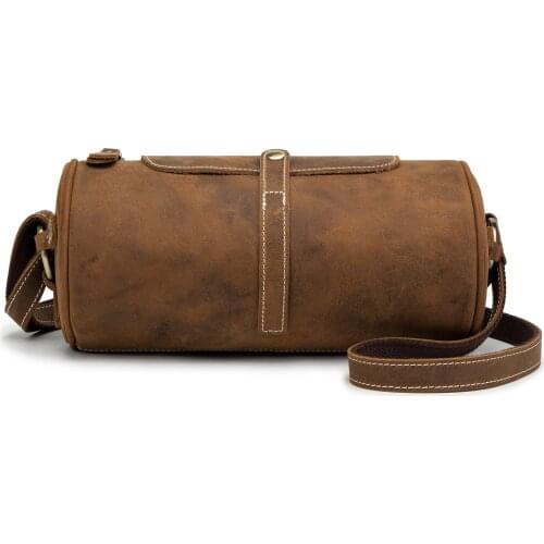 Genuine Leather bags for men small shoulder bag crossbody bags men male Crazy horse skin Bucket Messenger bags