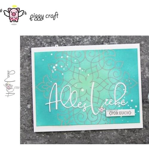 Piggy Craft metal cutting dies cut die mold German all the best letter Scrapbook paper craft knife mould blade punch stencils