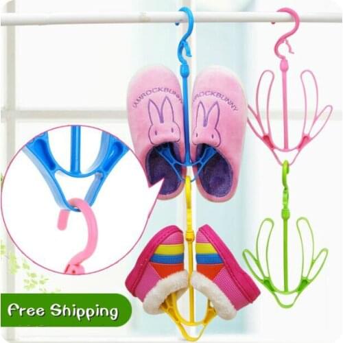 Double Hook Type Drying Shoe Hanger Thickening Plastic Hanging Shoe Rack Portable Drying Shoes Rack 5 Pieces/Lot