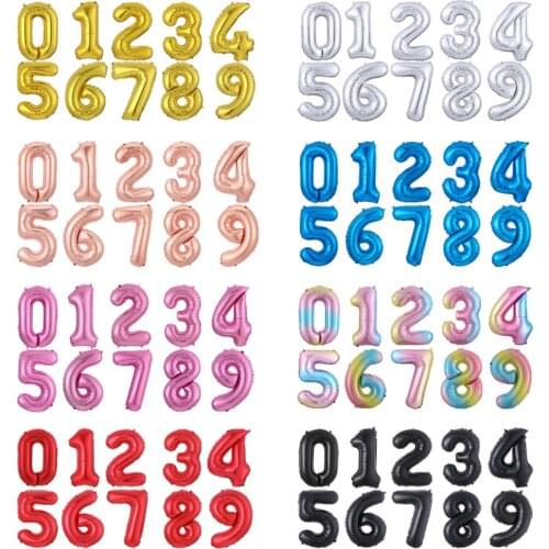 32 inch medium number balloon wedding party birthday decoration aluminum film balloon gold silver baby shower balloon