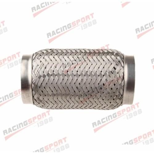 2.5" Exhaust Flex Pipe 6" Length Stainless Steel Coupling Interlock