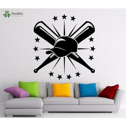 YOYOYU Wall Decal Baseball Logo Vinyl Wall Sticker Sport Club Interior Window Decals Kids Rooms Fashion Home Decor Boys DIY CY3