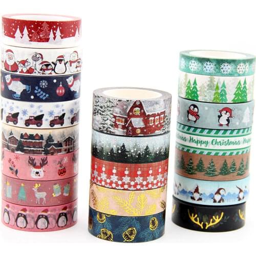 2021 NEW 1PC 10M Merry Christmas Snow Snowman Deer Tree Decorative Washi Tape DIY Scrapbooking Masking Tape School Office Supply