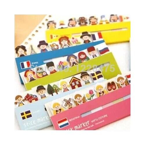 1 Pcs/lot Lovely Girl British Style National Flag & Doll Sticky Notepad Memo Note Message Post Marker Label 460 School Supplies