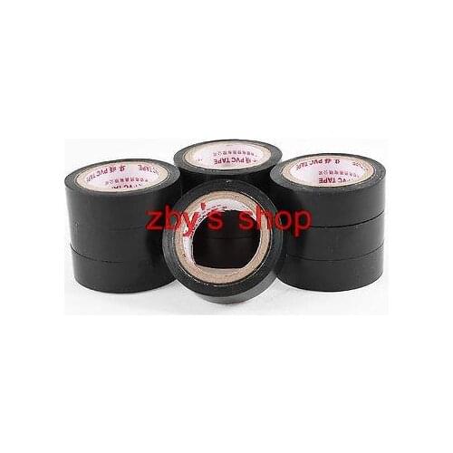 10Pcs 17mm Width Black PVC Self Adhesion Electrical Insulation Tape 13meter
