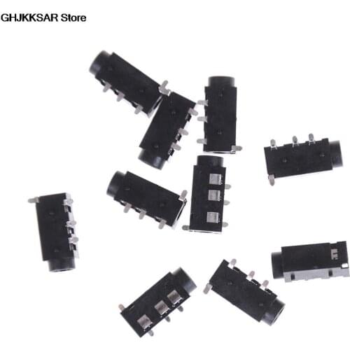 10PCS 3.5mm jack Female Audio Connector 4 Pin DIP Headphone Jack Socket PJ-320A PJ320A Audio Interface Audio Jack