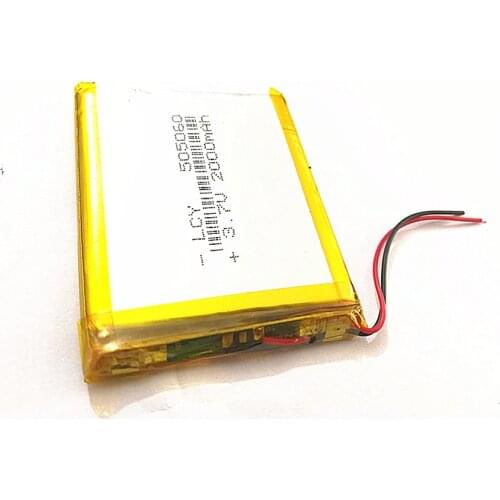 10 pcs 3.7V 2000mAh 505060 Li-Po Lithium Polymer Rechargeable Battery For PAD GPS PSP DIY Vedio Game Tablet PC Power Bank E-Book
