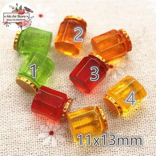 10pcs Resin 3D jam jar flatback Cabochon Miniature food Art Supply Decoration Charm Craft