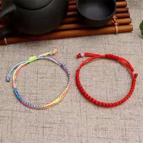 10 Pcs 2021 New Color Bracelet WomenS Simple Lucky Jewelry MenS Woven Adjustable Red String Bracelet Birthday Gifts Wholesales