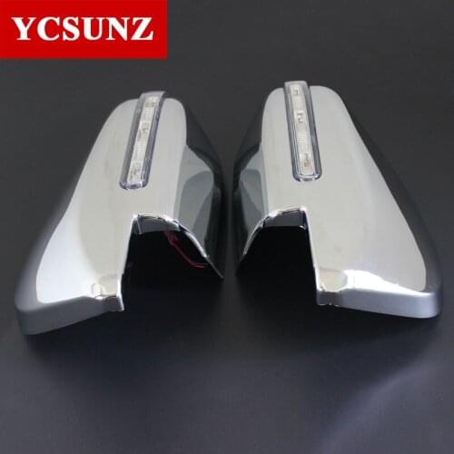 2016-2019 Chrome Mirror Cover For Toyota Ki Jang Innova Fortuner Hilux Sw4 With Led Lights Decorative Mirror Cover