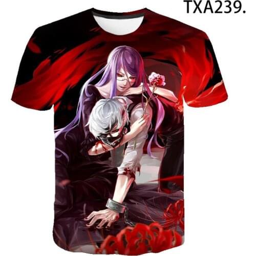2021 Summer Style Anime Tokyo Ghoul T-shirt Mens Womens Cool Top Men/Female 3D T-shirt Fashion Casual Tee Cool110/6XL