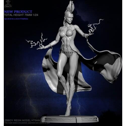 75MM Resin model kits Goddess of Lightning self-asssembled TD-2380