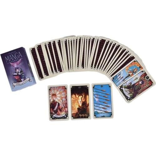 78pcs Tarot Cards Mystical Manga Tarot Cards Party Tarot Deck Supplies English