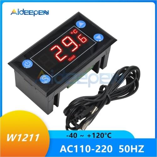 AC110-220V Probe Line 50Hz Digital Temperature Control LED Display Thermostat With Heat/Cooling Control Instrument