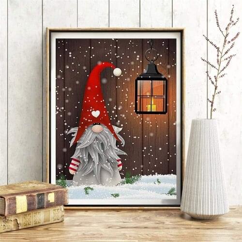 5D DIY Diamond Painting Full Round Drill Diamond Embroidery Cross Stitch Kits Christmas Doll Art Home Decoration Gift for Kids