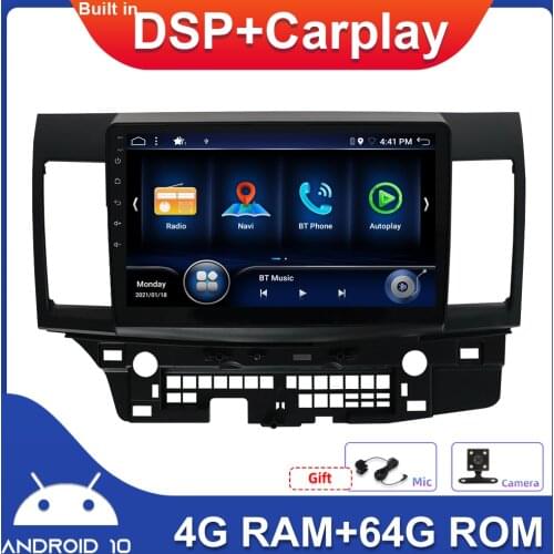 10.1in 2 Din Car Radio Stereo Android 10.0 For Mitsubishi Lancer 2006-2016 DSP Carplay DAB OBD 4G RDS Camera SWC GPS Navi 64GB