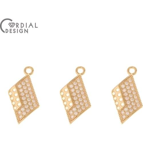 Cordial Design 50Pcs 8*10MM Jewelry Findings & Components/DIY Earrings Making/CZ Charms/Hand Made/Pendant/Earrings Accessories