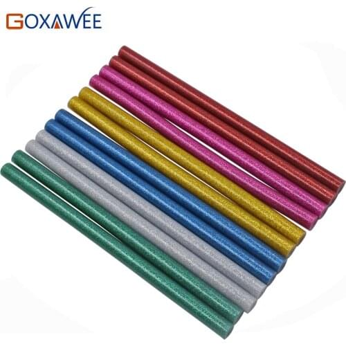 GOXAWEE 30pcs 7/11mm Colorful Hot Melt Glue Sticks For 20W 80W Electric Glue Gun Craft DIY Hand Repair tools
