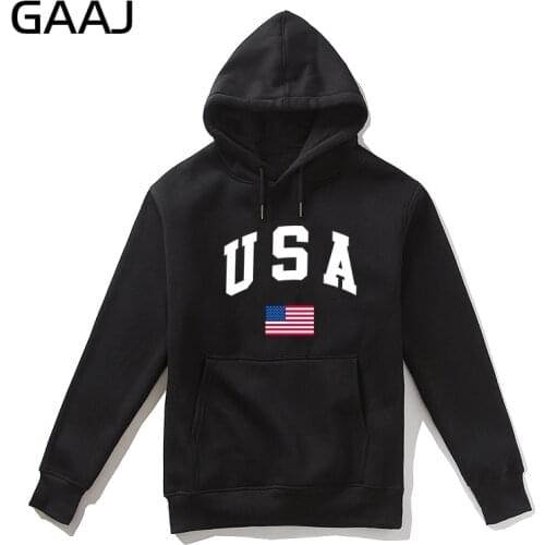 GAAJ USA America Flag Men Hoodie Women Casual Brand 2019 New High Quality Male Felpe Fleece Hoodies Cotton Coats
