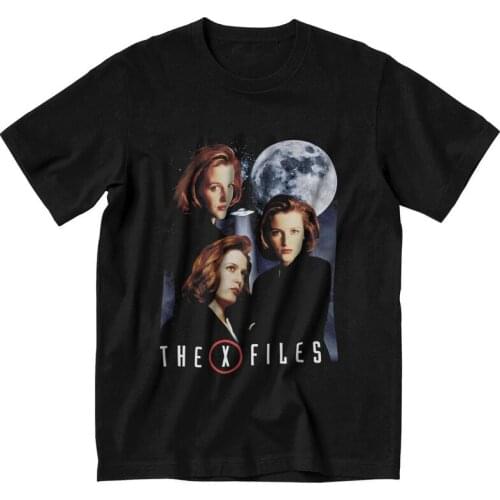 Classic Vintage The X Files T Shirt Men Short Sleeved Many Moods of Dana Scully T-shirt Casual Tee Pure Cotton Streetwear Tshirt