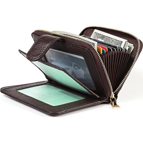 Male Women Wallet Card Holder Cowskin Genuine Leather Wallet Women New