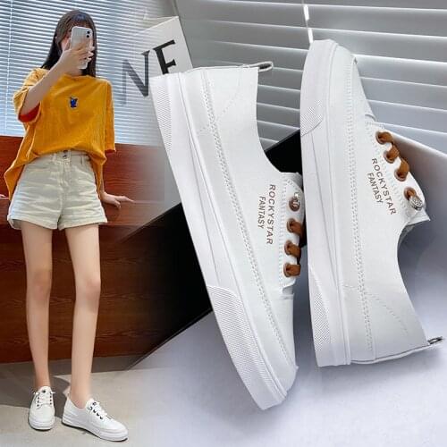 Fashion Shoes Womens Vulcanize Shoes autumn New Casual Classic Solid Color PU Leather Shoes Women Casual Shoes Sneakers