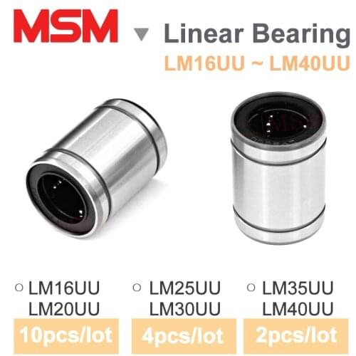 MSM LM UU linear motion ball bearings 16mm 20mm 25mm 30mm 35mm 40mm slide liner rodamiento lineal LMU/SM/LB cnc kit guia lineari