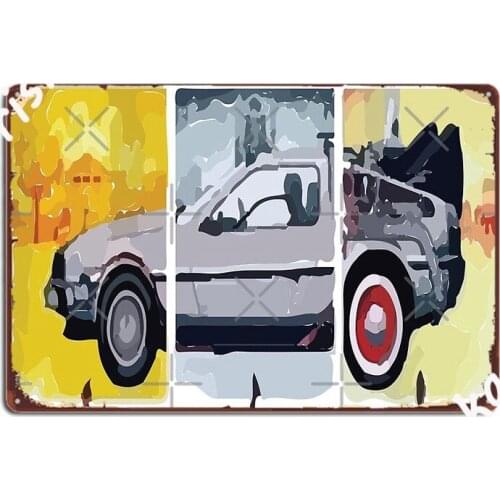Delorean Sticker Metal Sign Pub Club Bar Plaques Vintage Tin Sign Poster