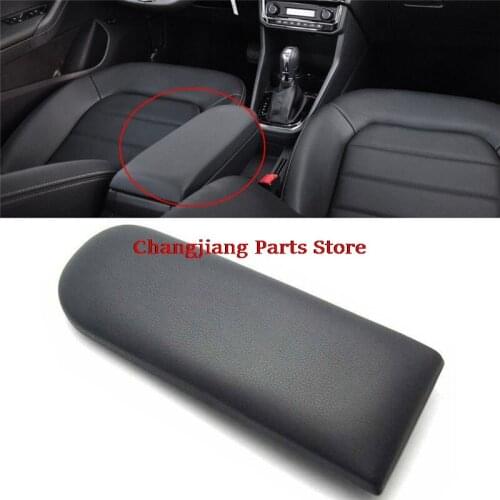 New Black Leather Center Console Armrest Cover Lid Base For Cars