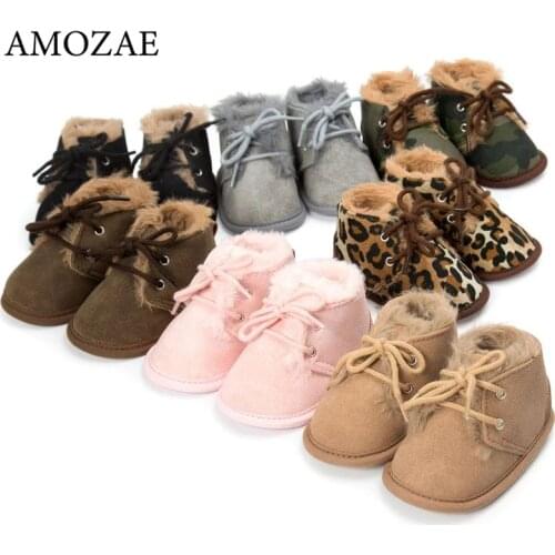 2020 New Winter Newborn Baby Boots Keep Warm Cotton Shoes First Walkers Baby Boys Girls Infant Toddler Anti-Slip Soft Sole Boots