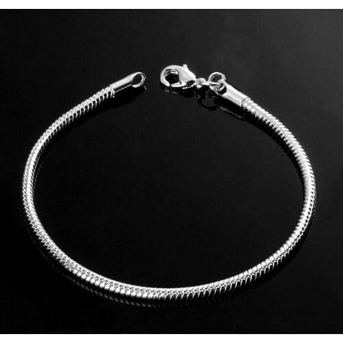 New Style Fashion Round Snake Bone Fox Tail Bracelet Silver Color Simple Bracelet Aggressive Mens Hip-hop Jewelry Birthday Gift